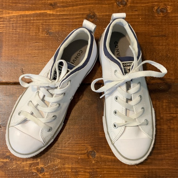 Converse All Star Low Top Shoes White Leather CTSA Chuck Taylor size 3 - Picture 2 of 8